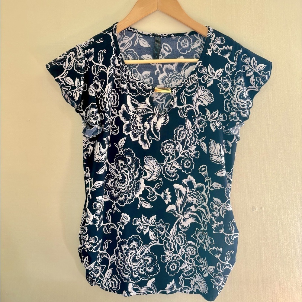Blue and white blouse size Small